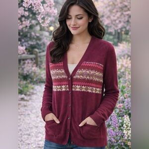 LL Bean luxury blend cardigan sweater large